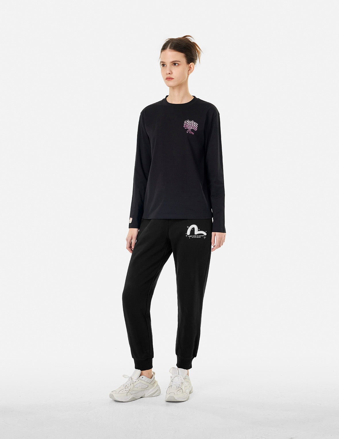 Logo Print and Seagull Embroidery Regular Fit Sweatpants - 3