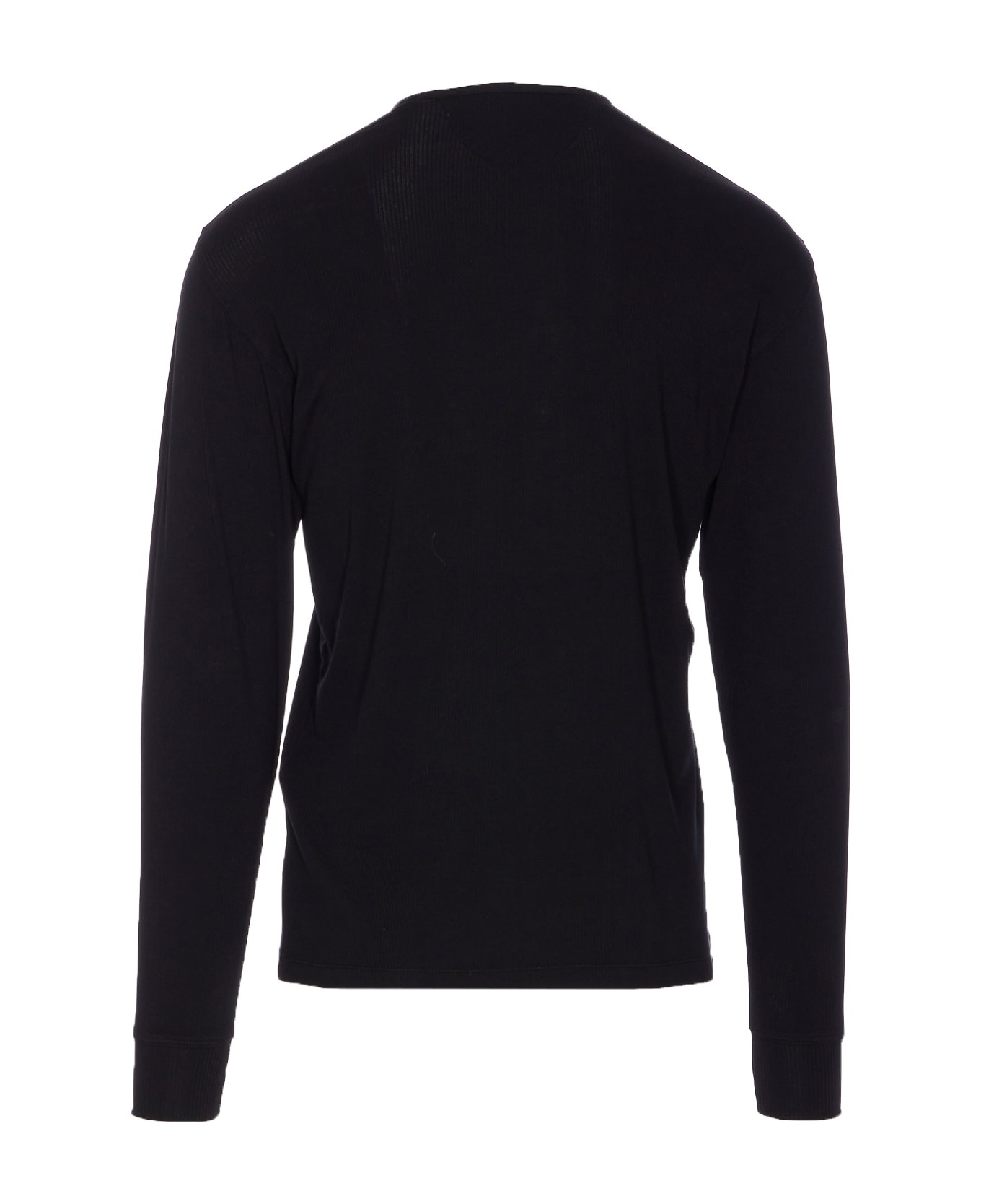 Ribbed Longsleeves Henley T-shirt - 2