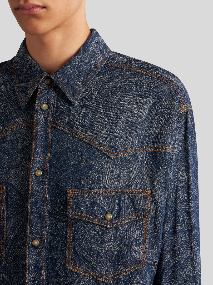 PAISLEY DENIM SHIRT - 3