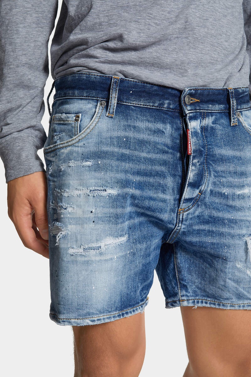 LIGHT SCARFACE WASH BRO JEAN SHORTS - 5