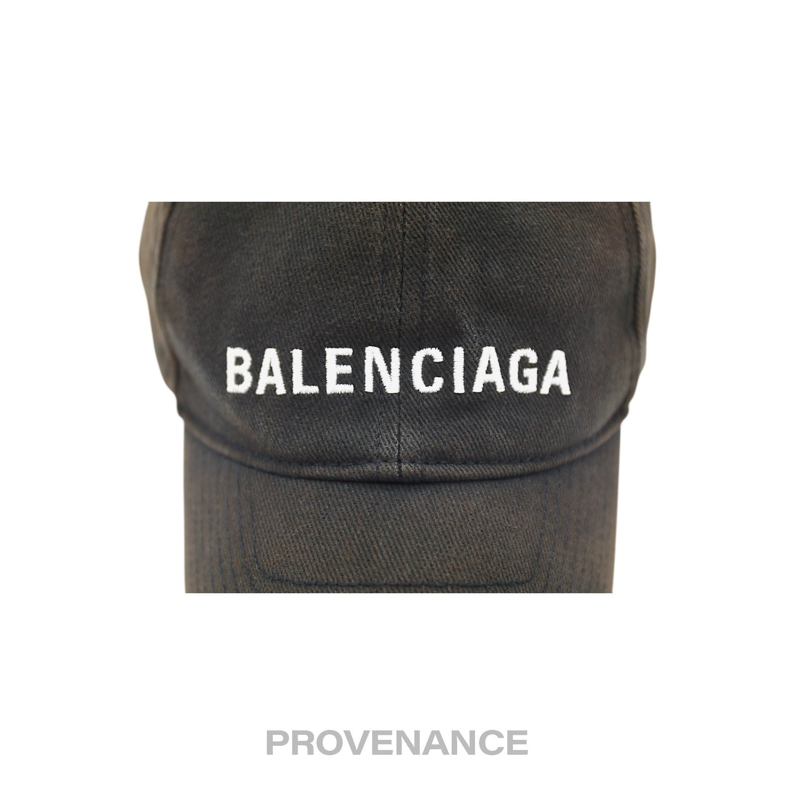 Balenciaga Embroidered Logo Cap - Archetype Washed Black - 7