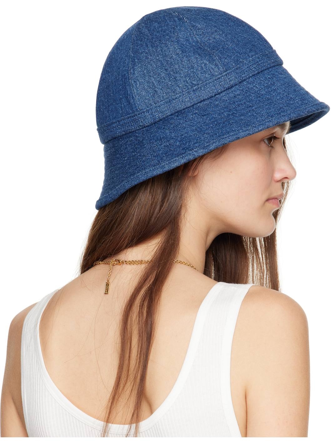 Blue 'The ' Iconic Denim Bucket Hat - 3