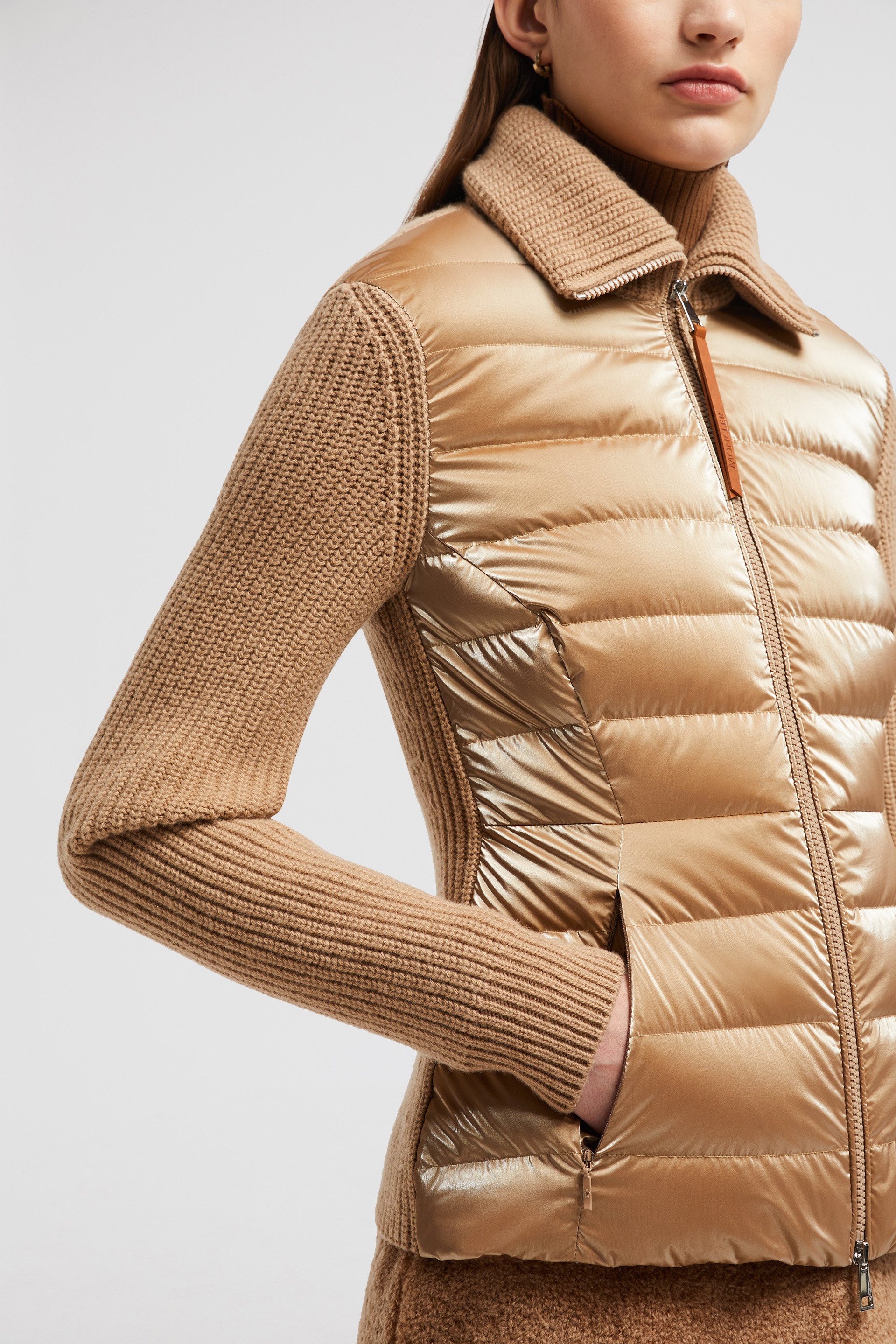 Padded Wool Zip-Up Cardigan - 6