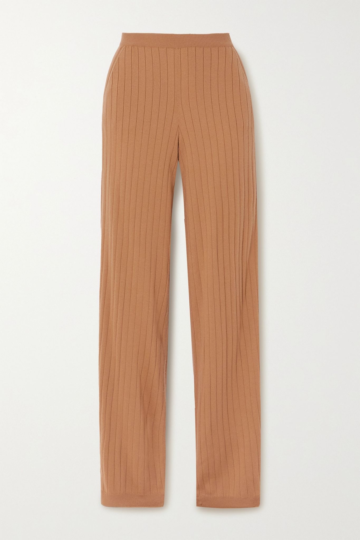 Times Square ribbed cashmere straight-leg pants - 1