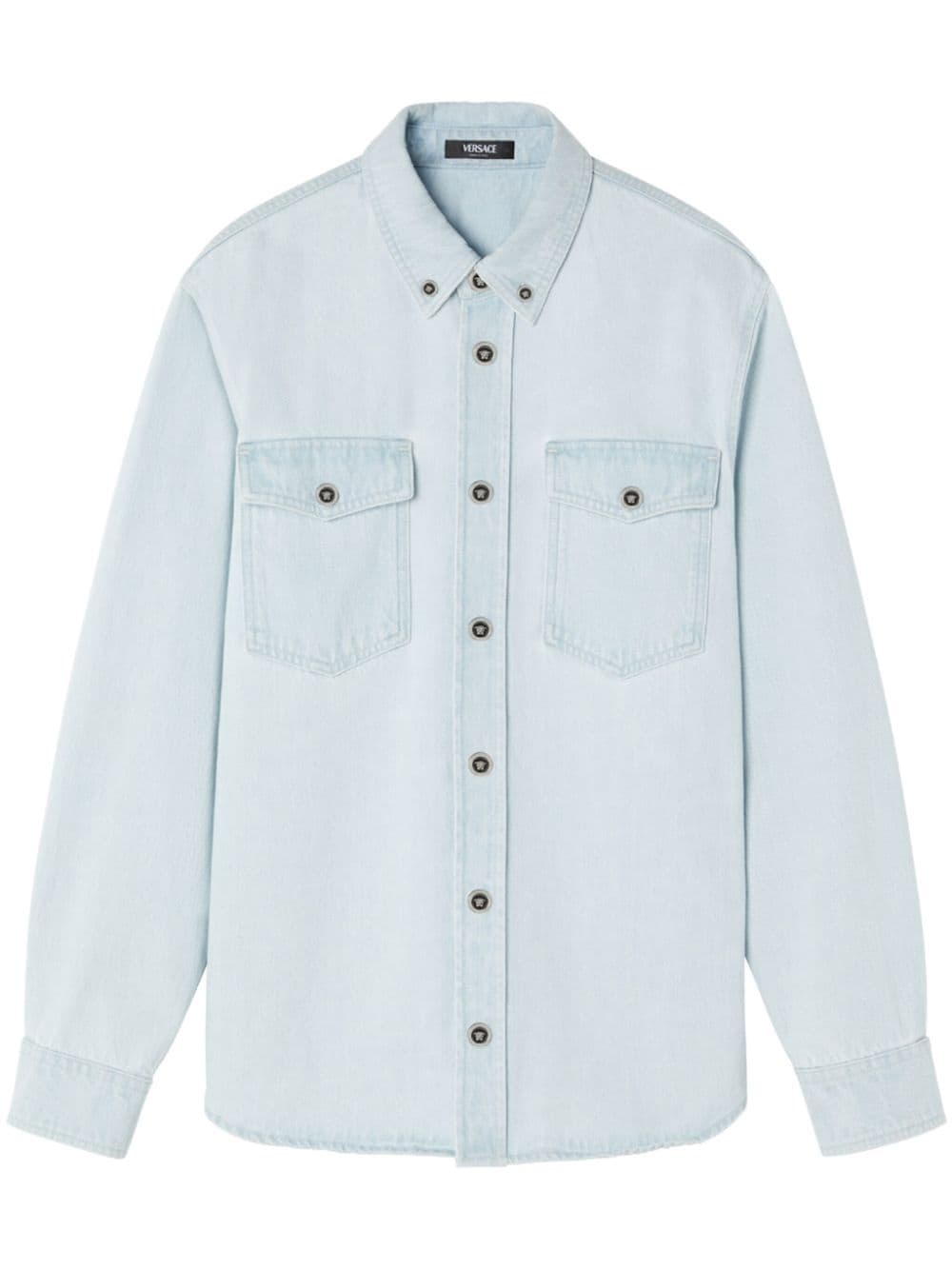 Medusa-buttoned denim shirt - 1