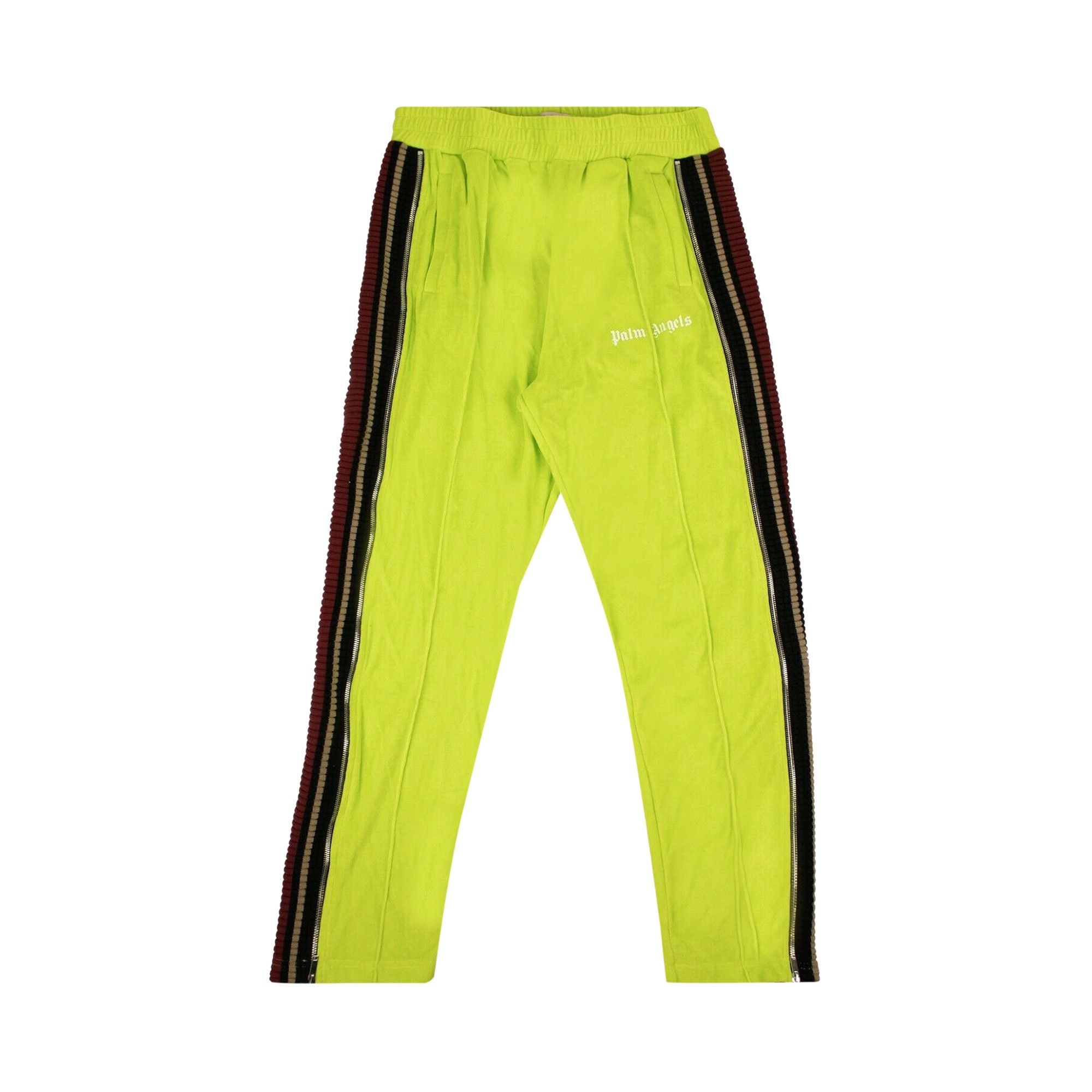 Palm Angels Velour Side Stripe Track Pants 'Green' - 1