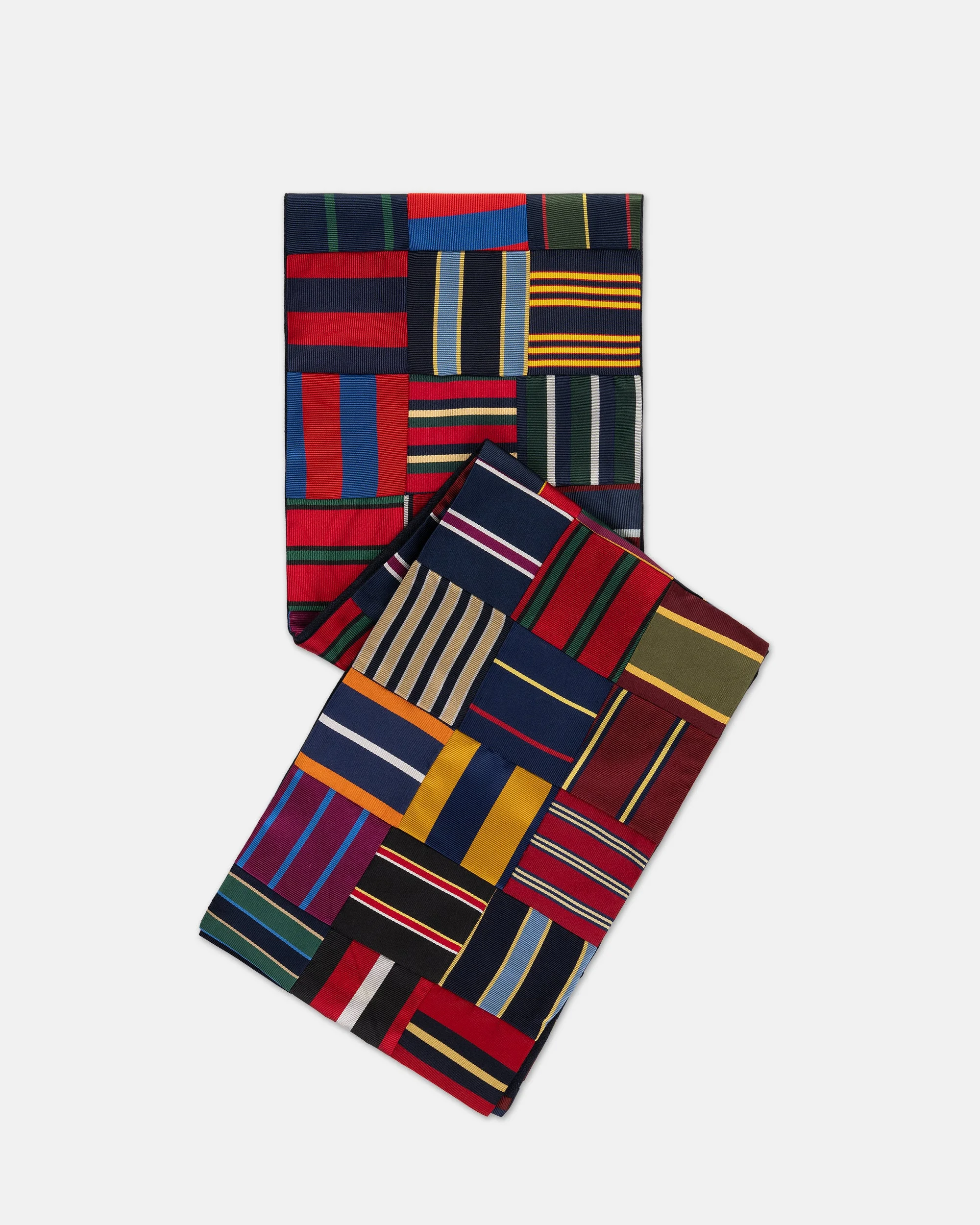 MADE-IN-USA PATCHWORK SILK REPP MUFFLER - 1