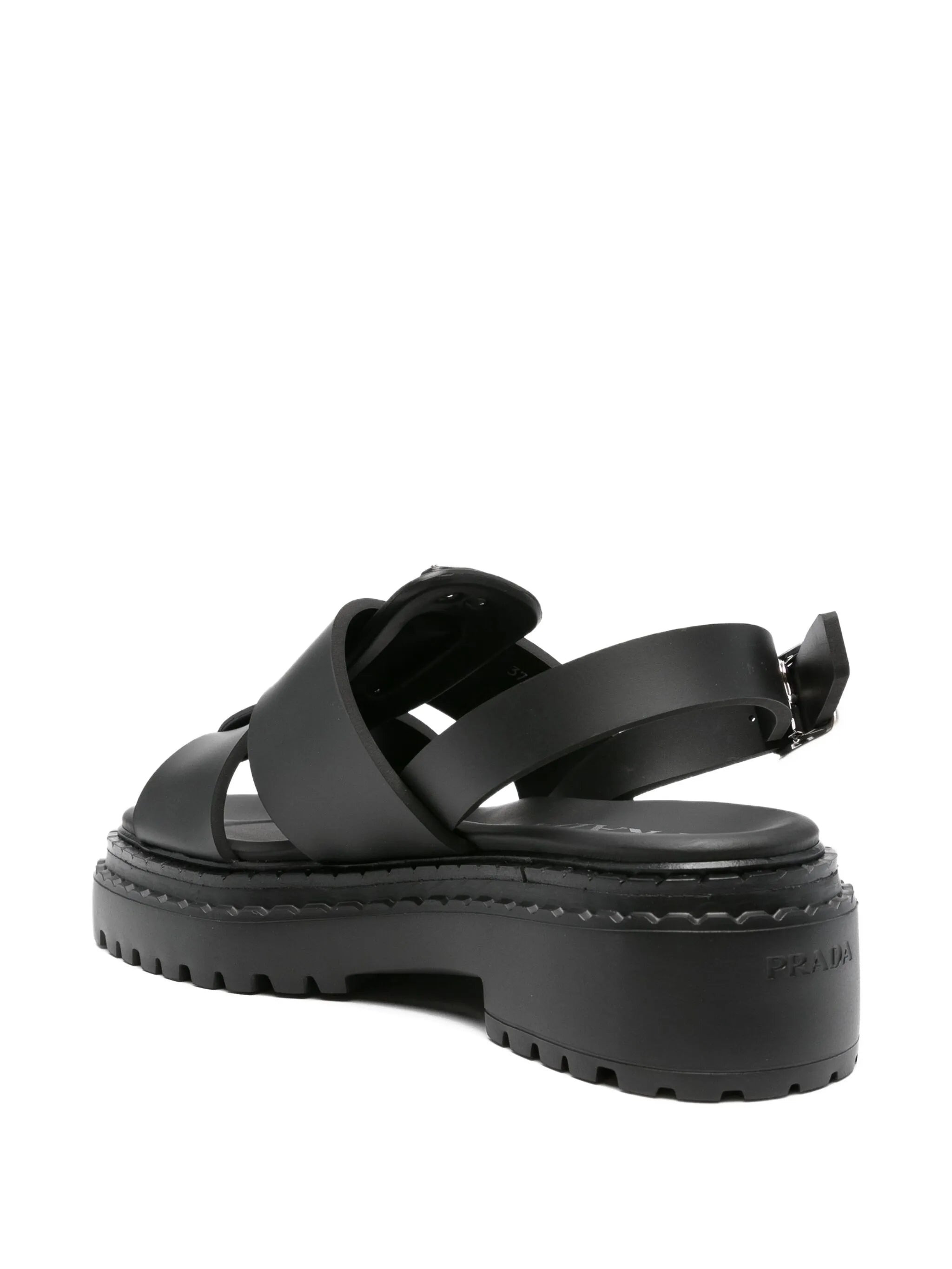 Prada Buckle Platform Sandals - 3