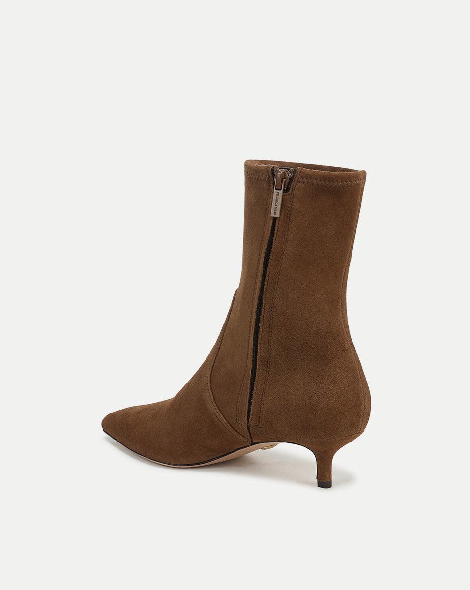 LISA STRETCH KITTEN-HEEL BOOTIE - 4