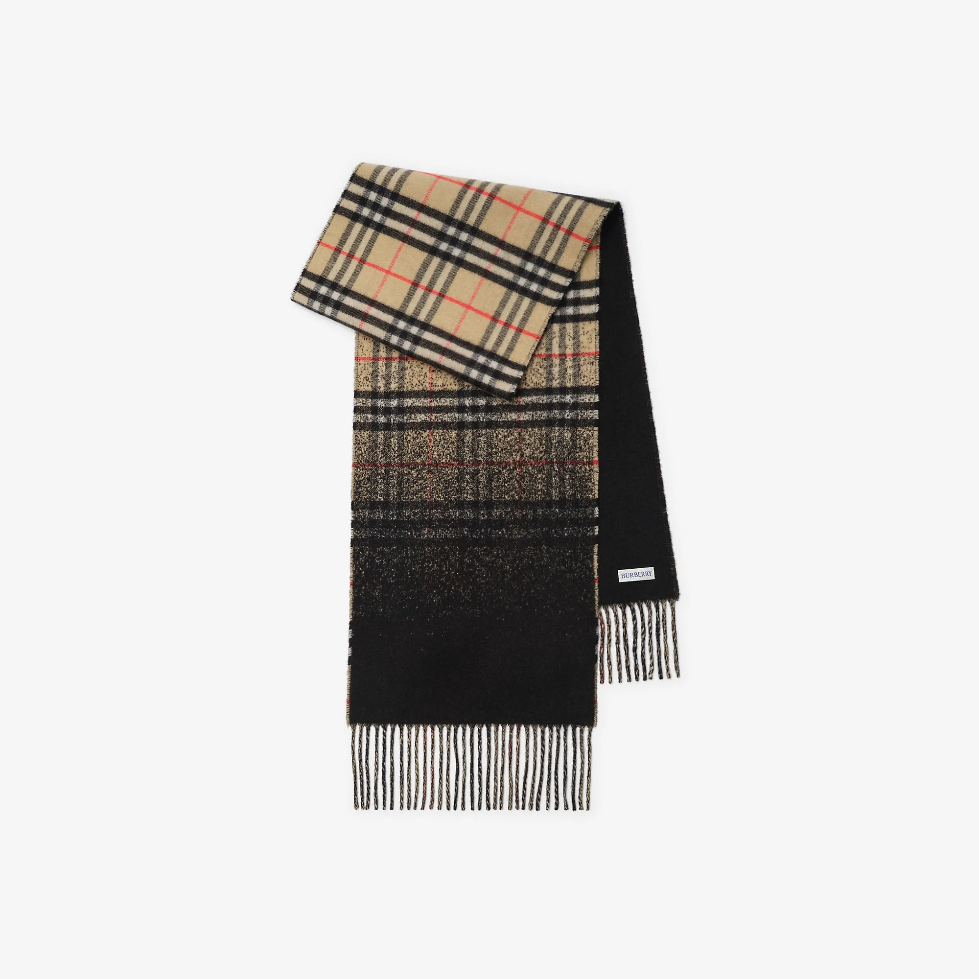 Gradient Check Cashmere Scarf - 1