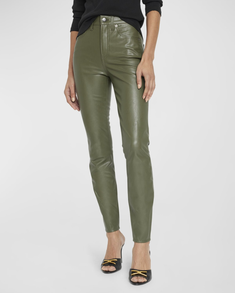 VERONICA BEARD Debbie Skinny-Leg Cropped Vegan Leather Pants outlook