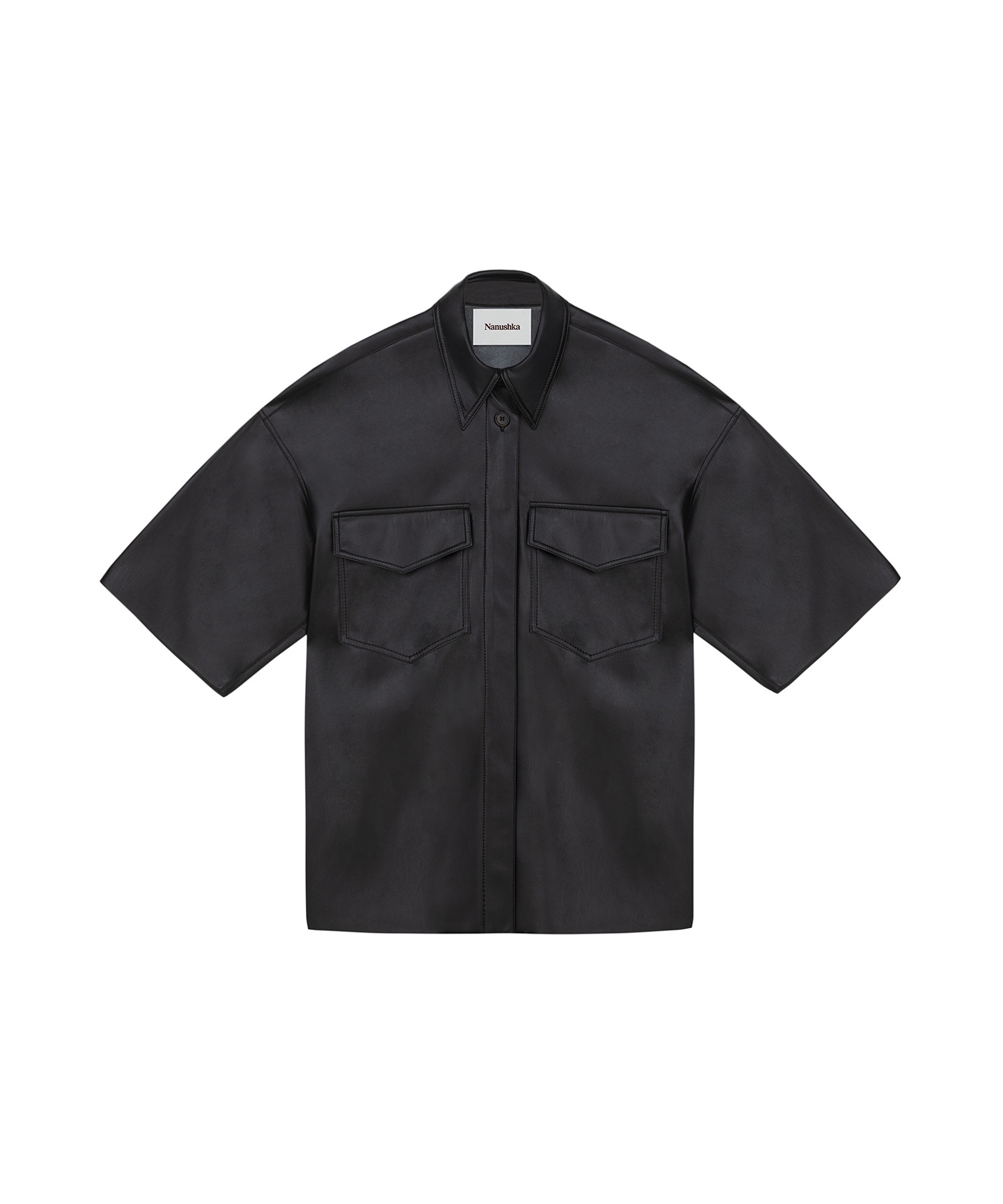 ROQUE - Vegan leather shirt - Black - 1