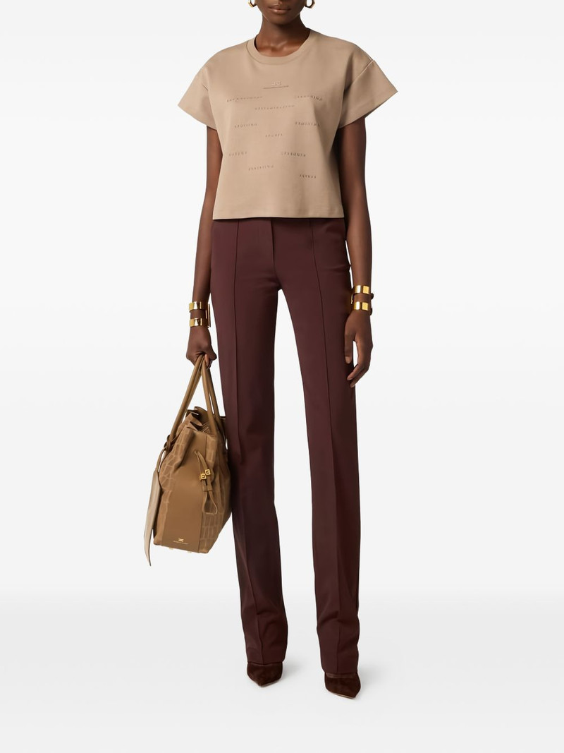 ELISABETTA FRANCHI lettering-patch T-shirt outlook