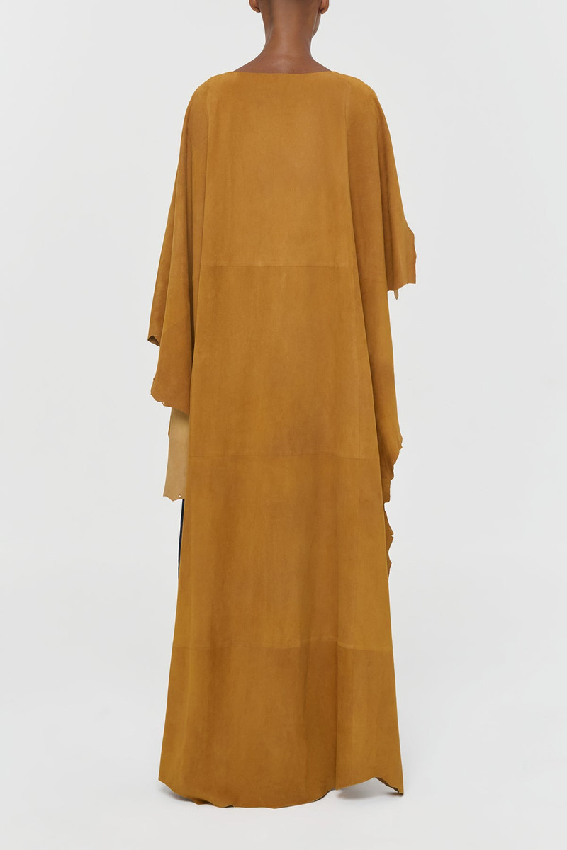 Calian Raw Cut Cape In Cashew Suede 7