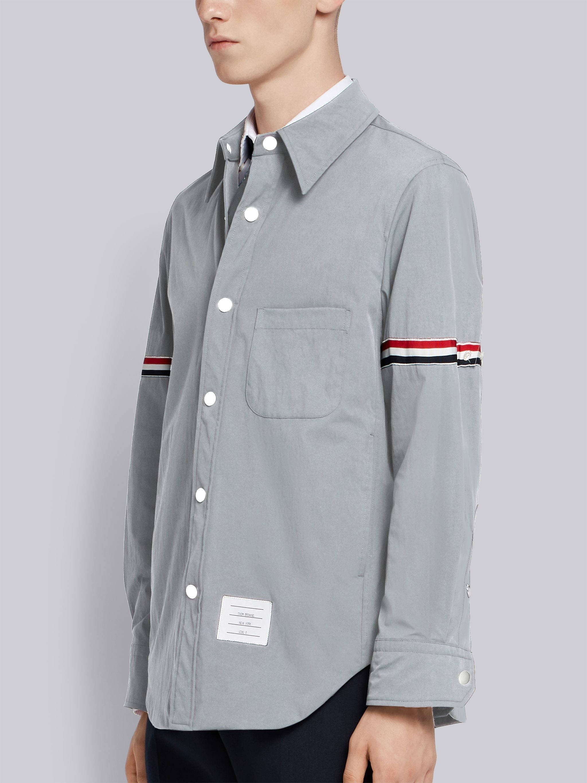 Thom Browne LOGO-PATCH LONG-SLEEVE SHIRT | REVERSIBLE