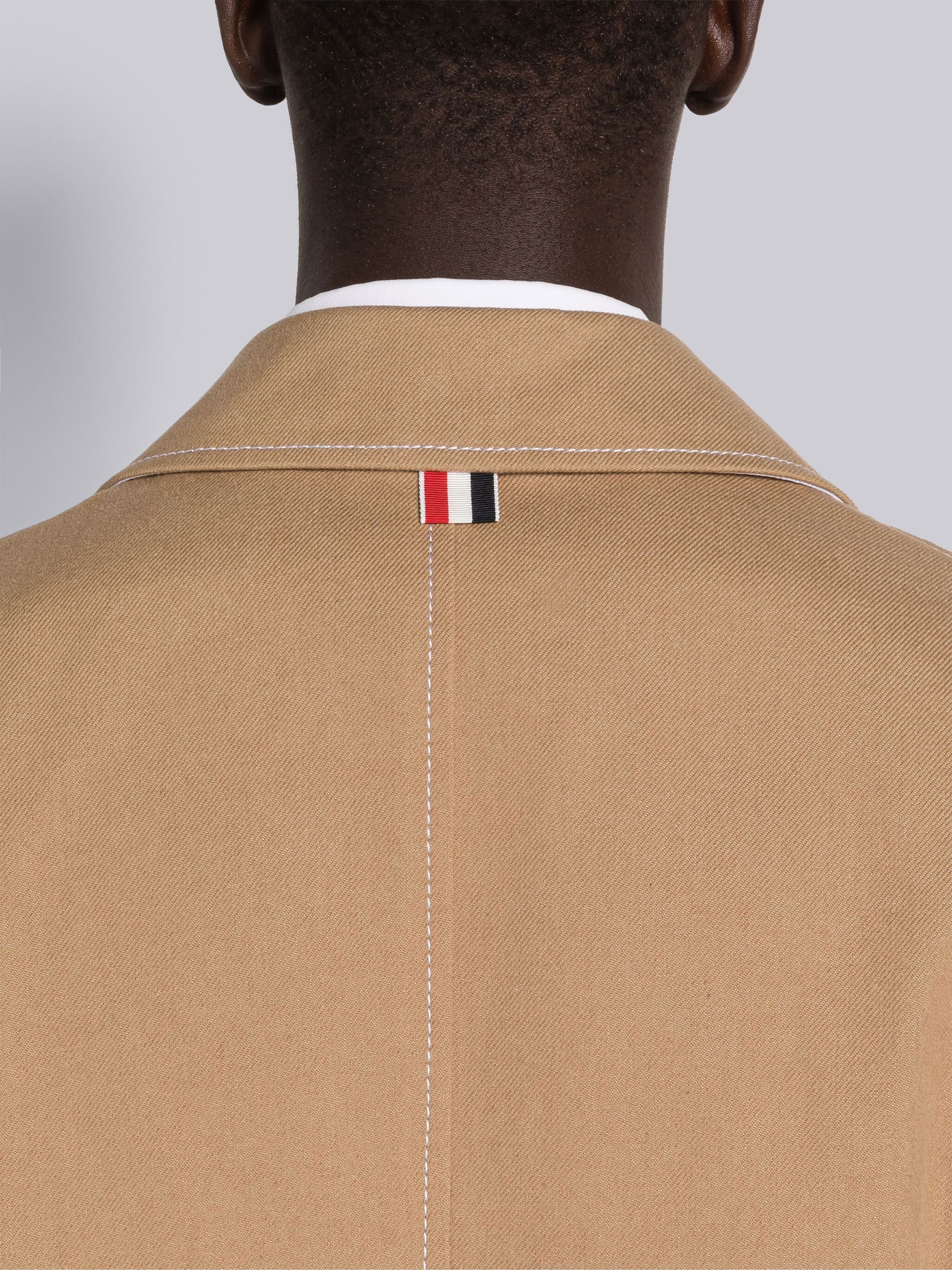 SELVEDGE DENIM TRACK STITCH BAL COLLAR OVERCOAT - 5