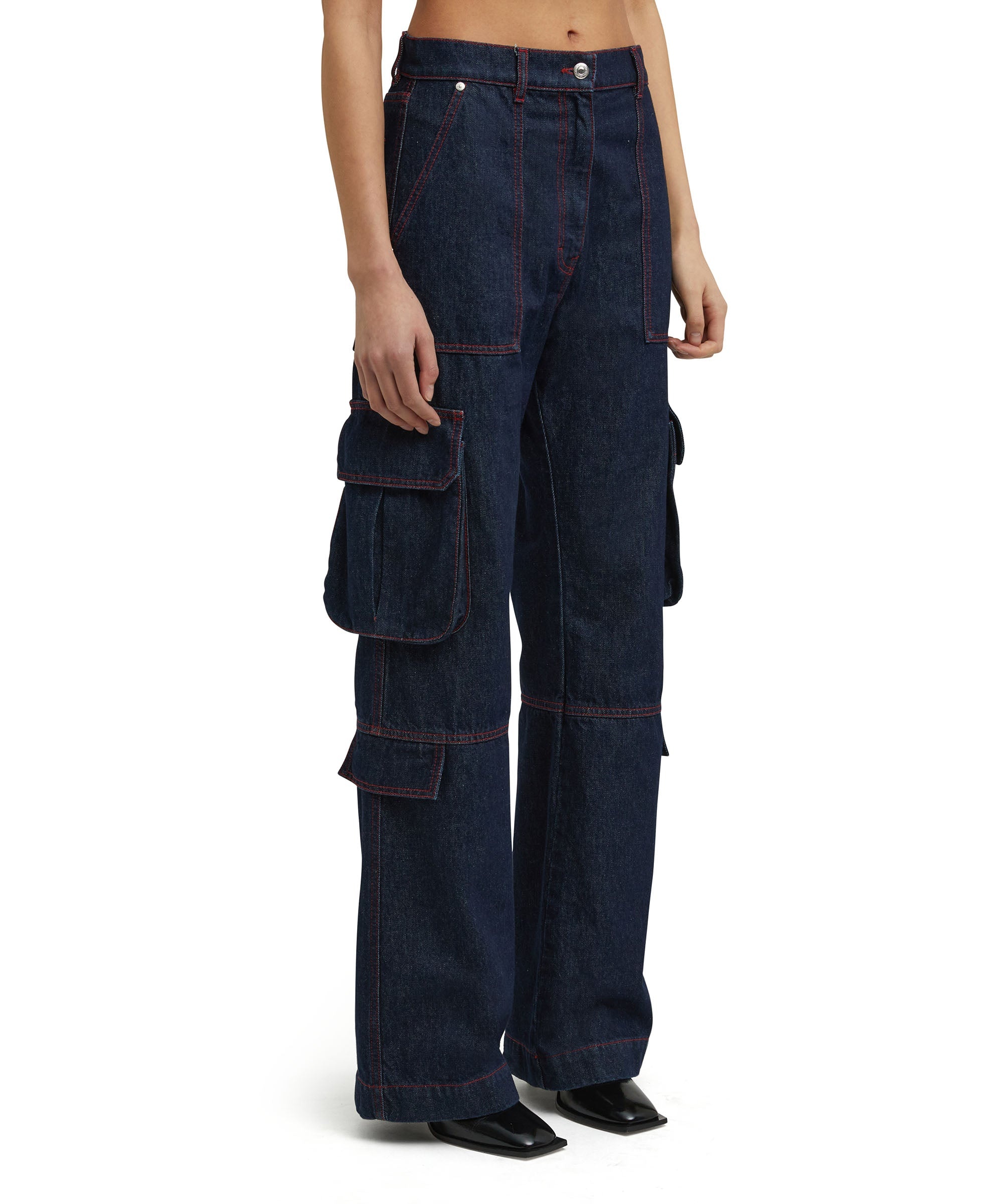 Cargo trousers with "Blue Denim with stitches" workmanship - 3