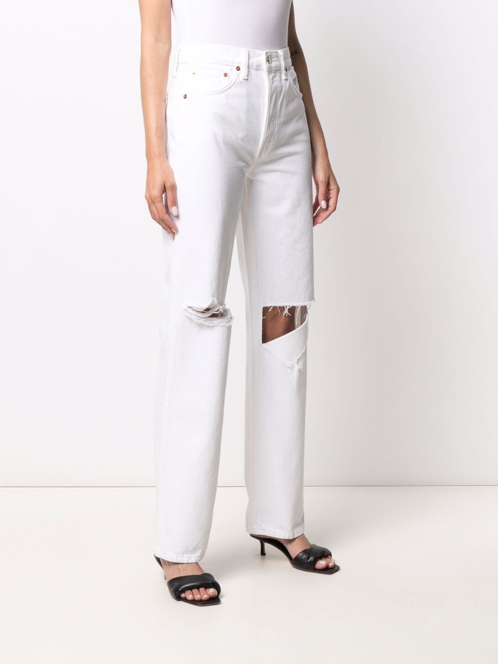 Pipe high-waist straight jeans - 3