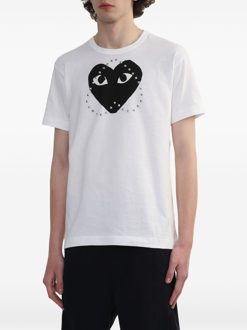 Comme des Garçons PLAY logo-stud cotton t-shirt outlook