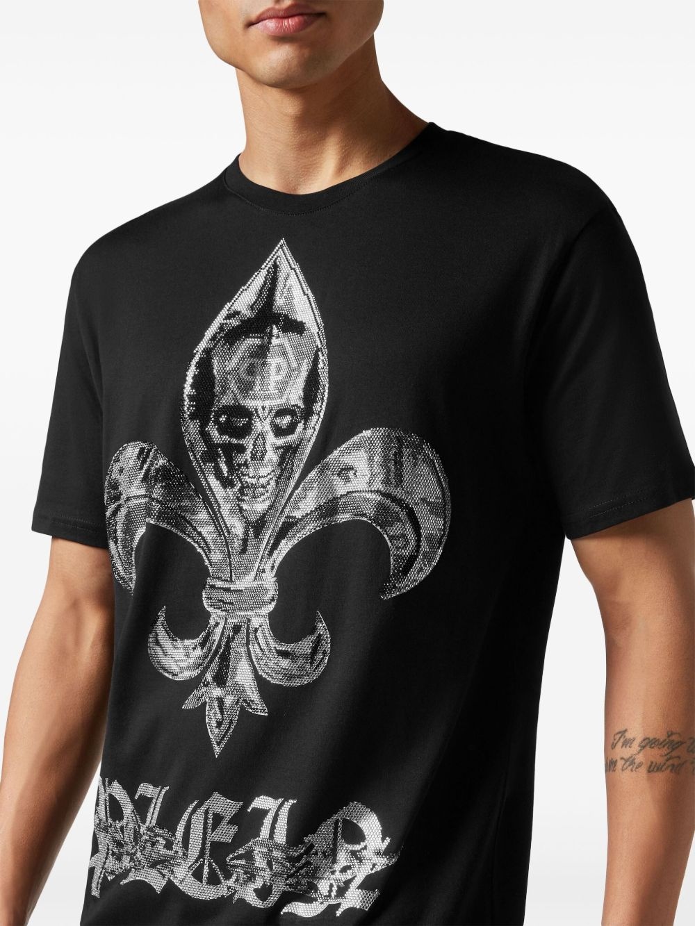 Chrome-print round-neck T-shirt - 5