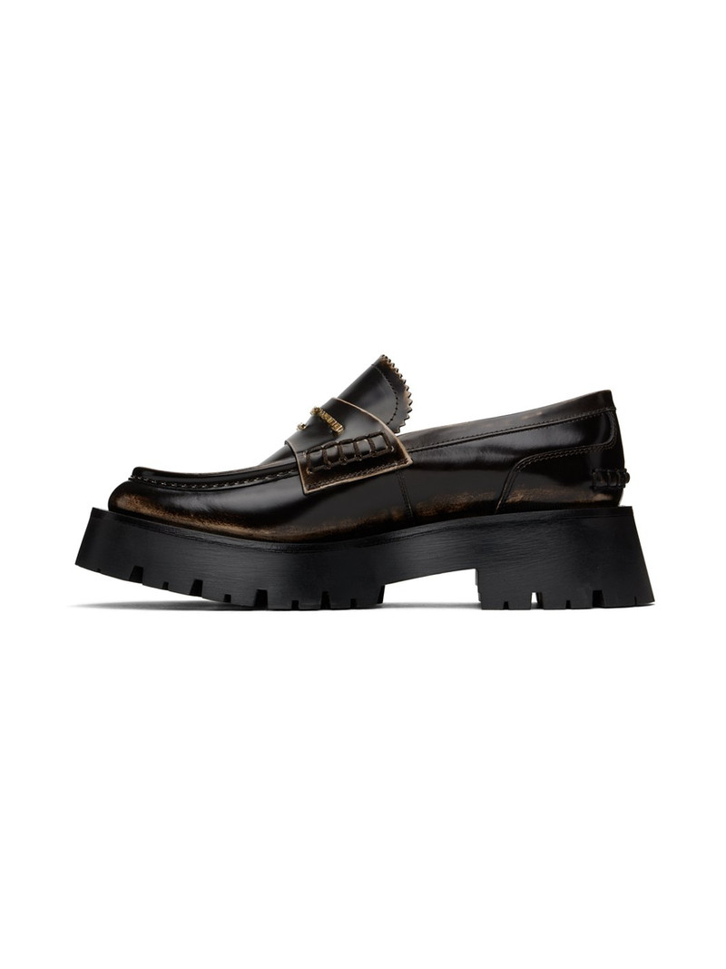 Brown Carter Mid-Heel Lug Loafers 3