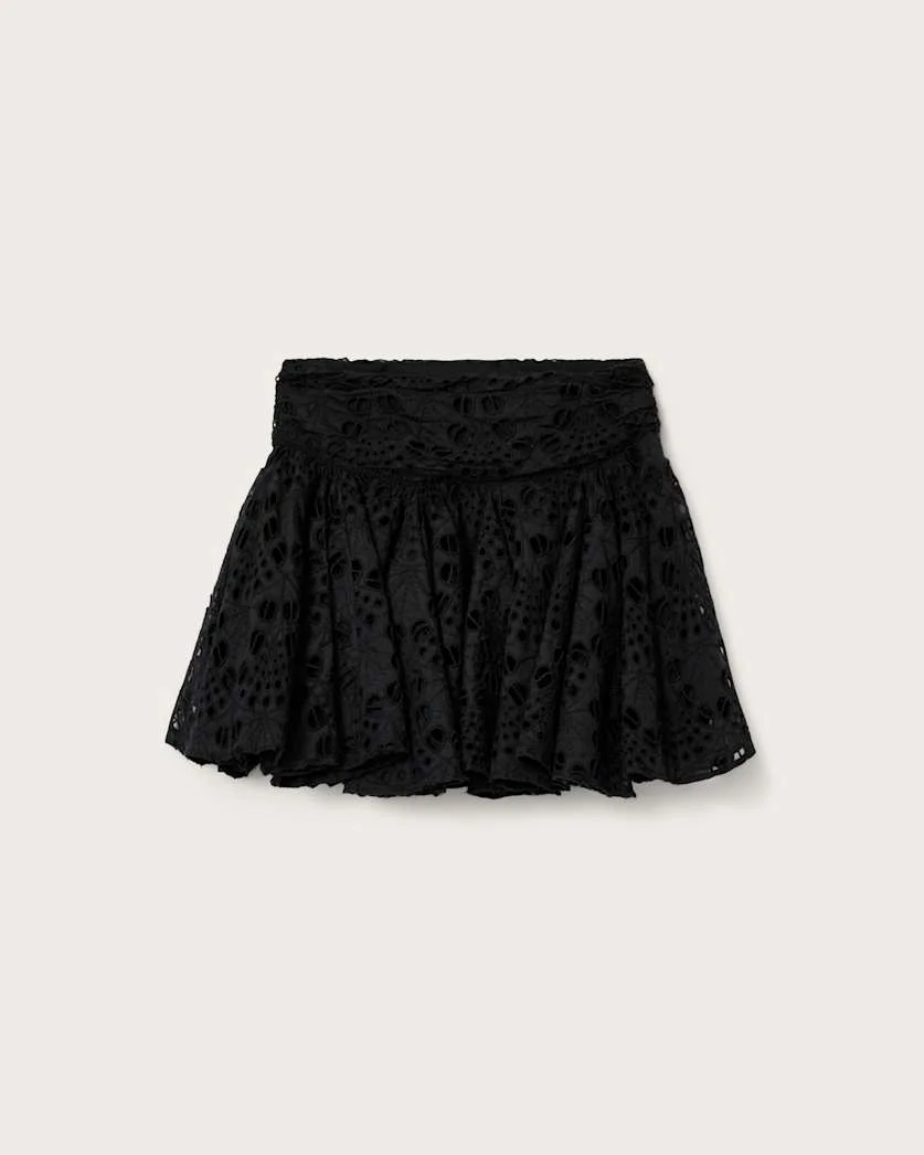 DOTTY BRODERIE MINI SKIRT - 1