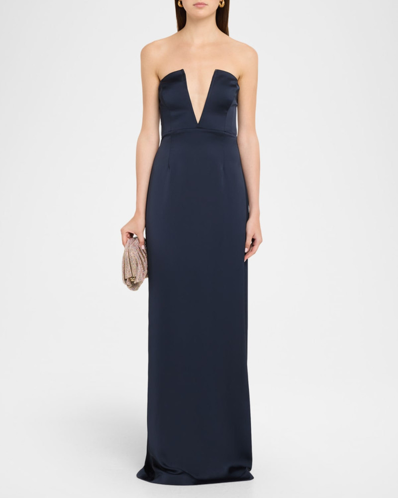 RAMY BROOK Raquel Strapless Plunging Column Gown outlook