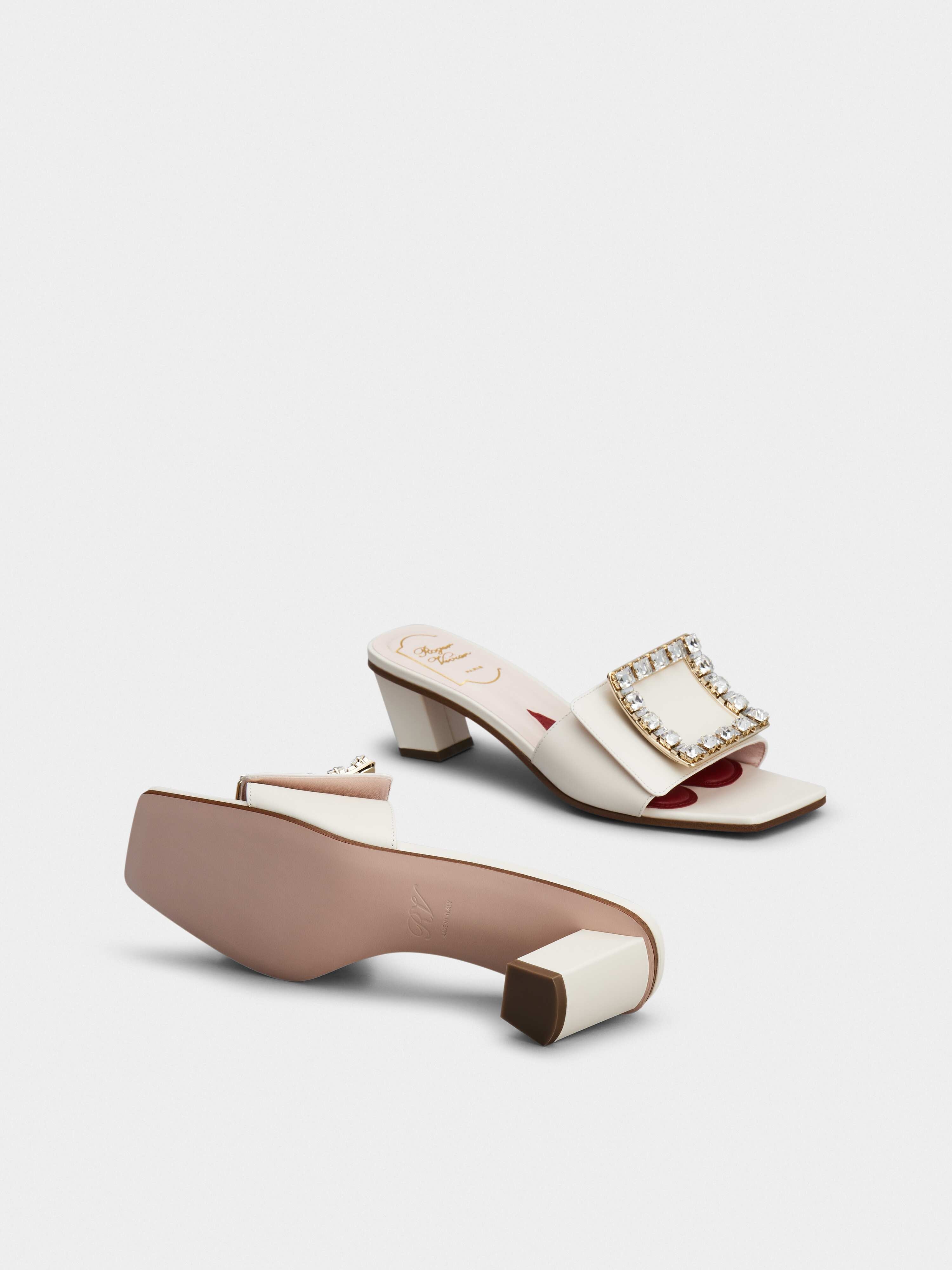 Love Rhinestone Buckle Mules in Leather - 6