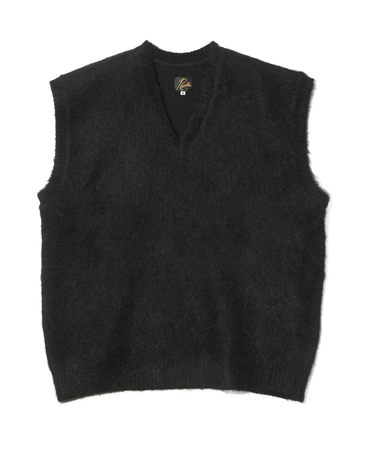 Mohair Knit Vest - Solid Black - 1