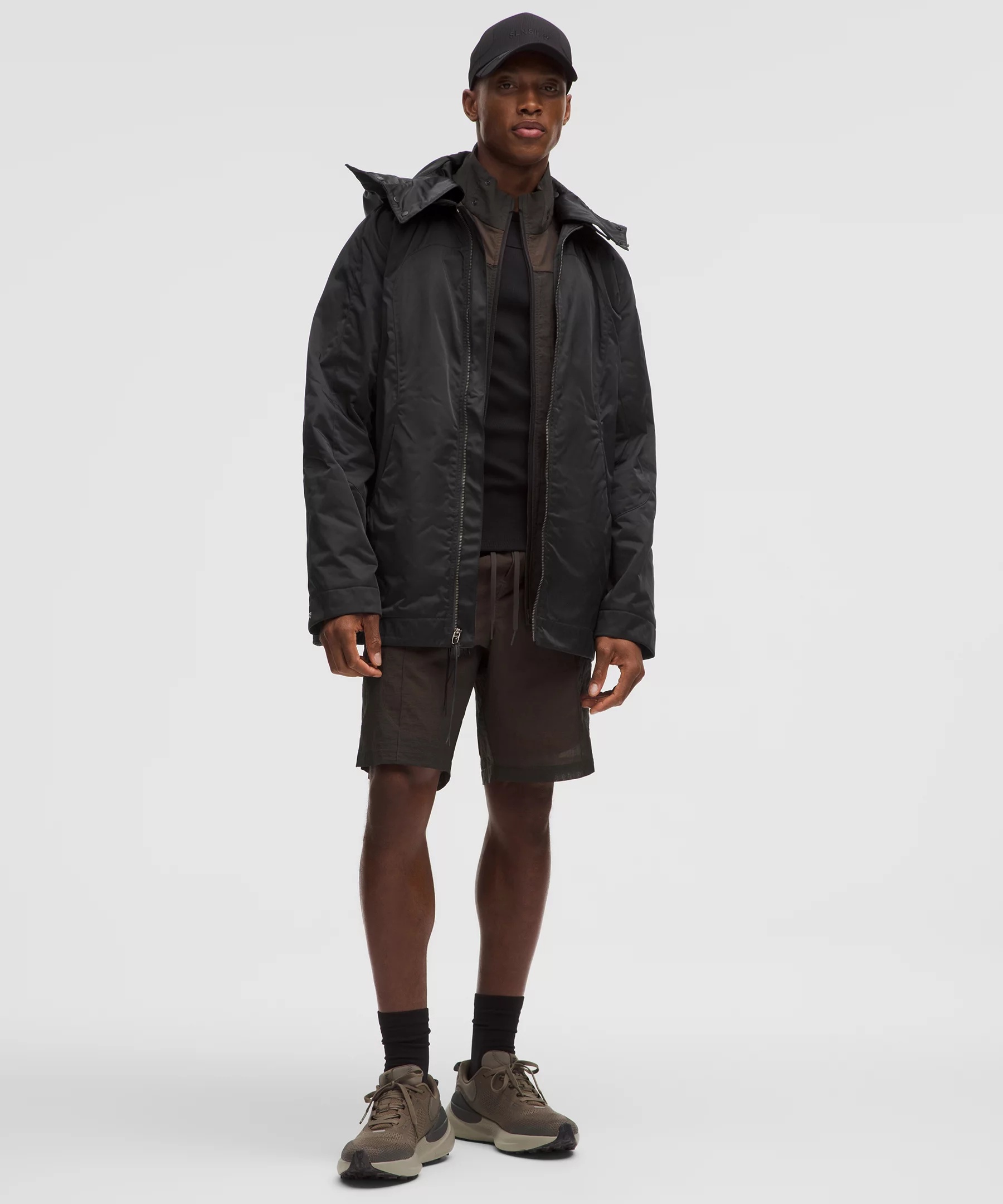Taffeta Removable-Hood Collared Jacket *SLNSH Collection - 2
