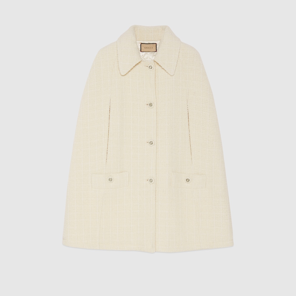 Bouclé wool tweed cape - 1