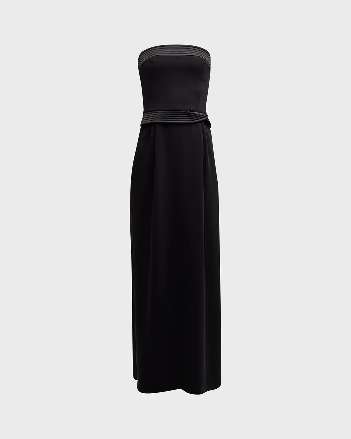 Strapless Pleated Column Gown - 1