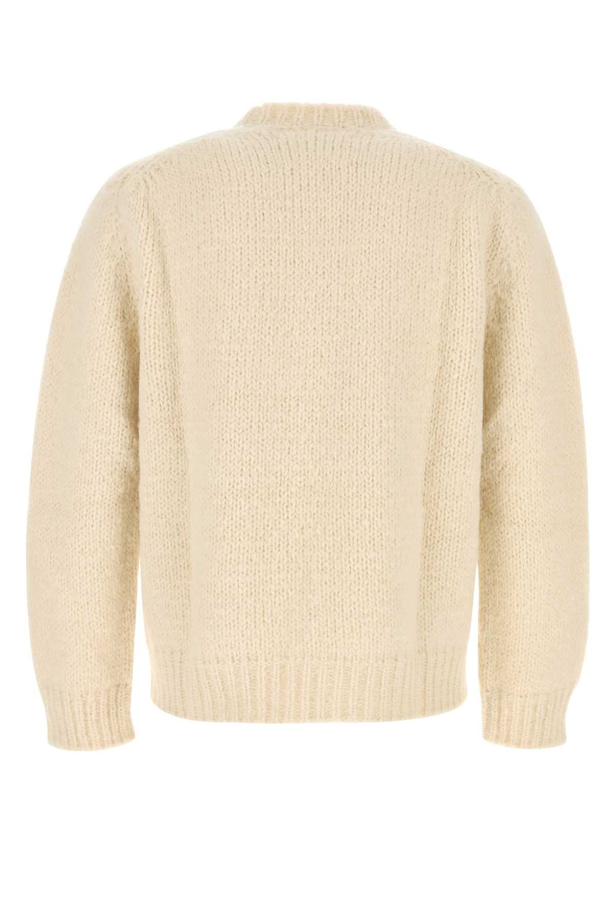Jil Sander Men Ivory Mohair Blend Sweater - 2