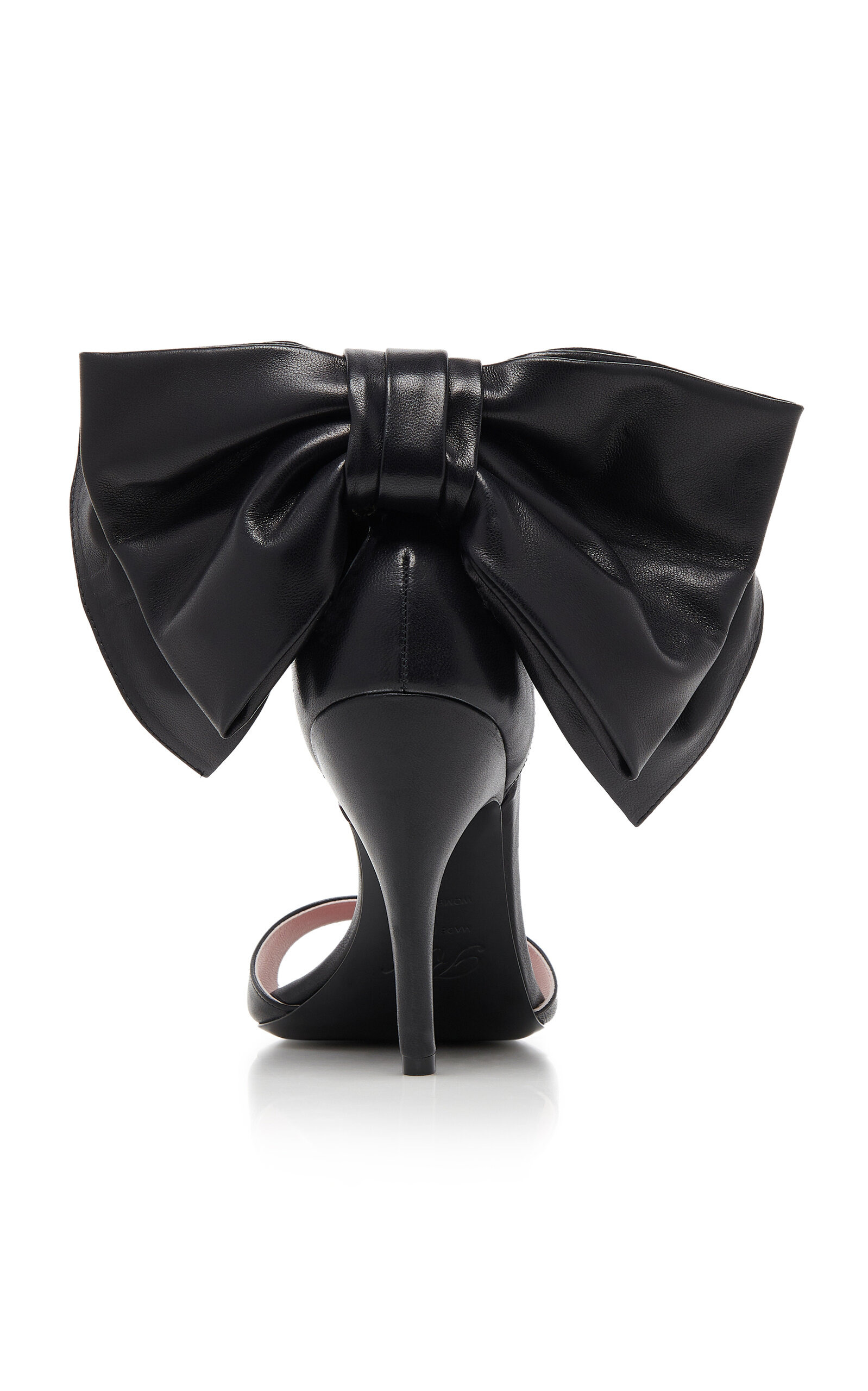 Choc Bow Leather Sandals black - 3