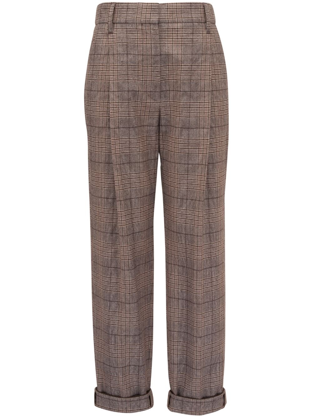 tailored check-pattern trousers - 1