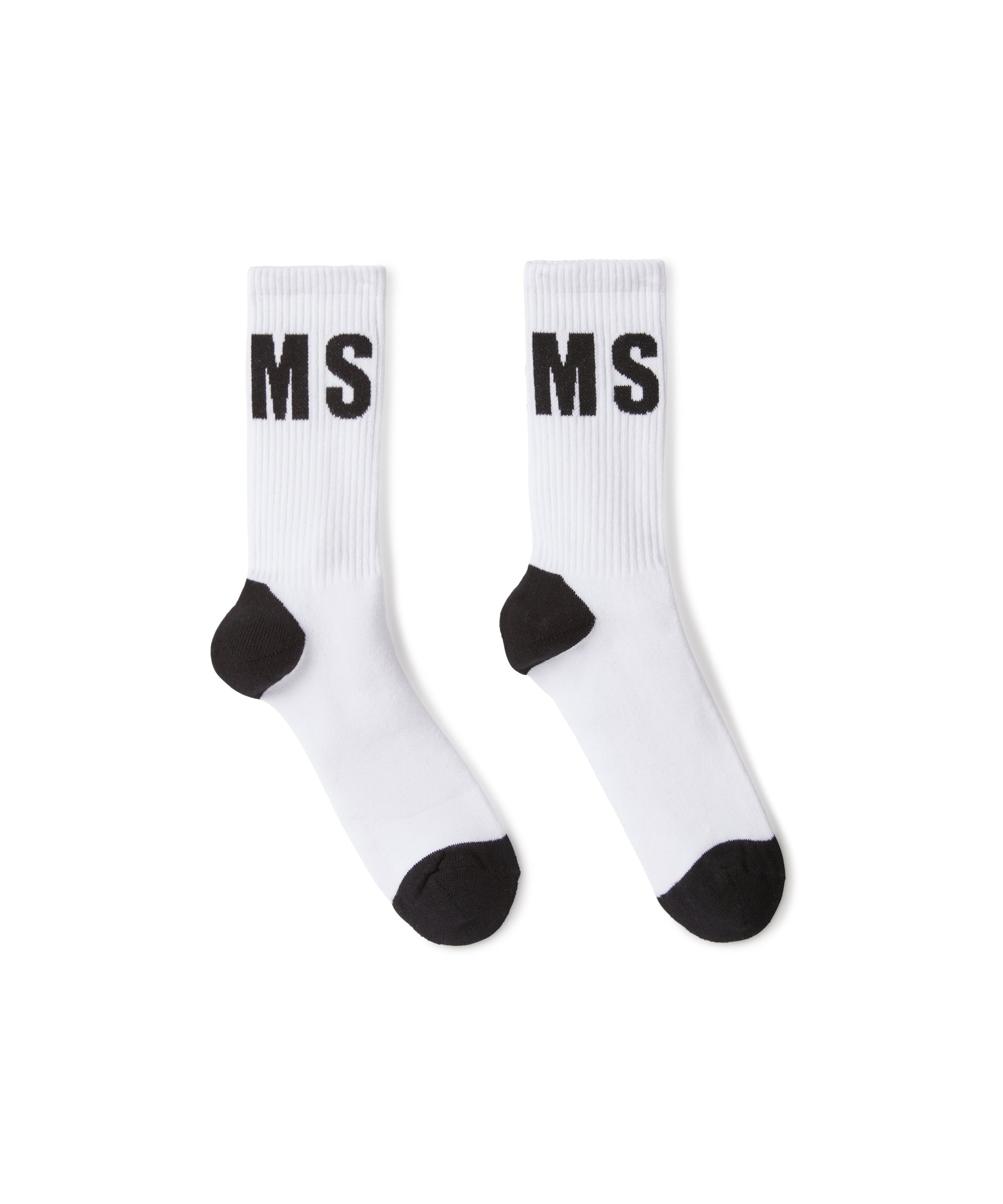 Solid color cotton socks with MSGM logo - 1