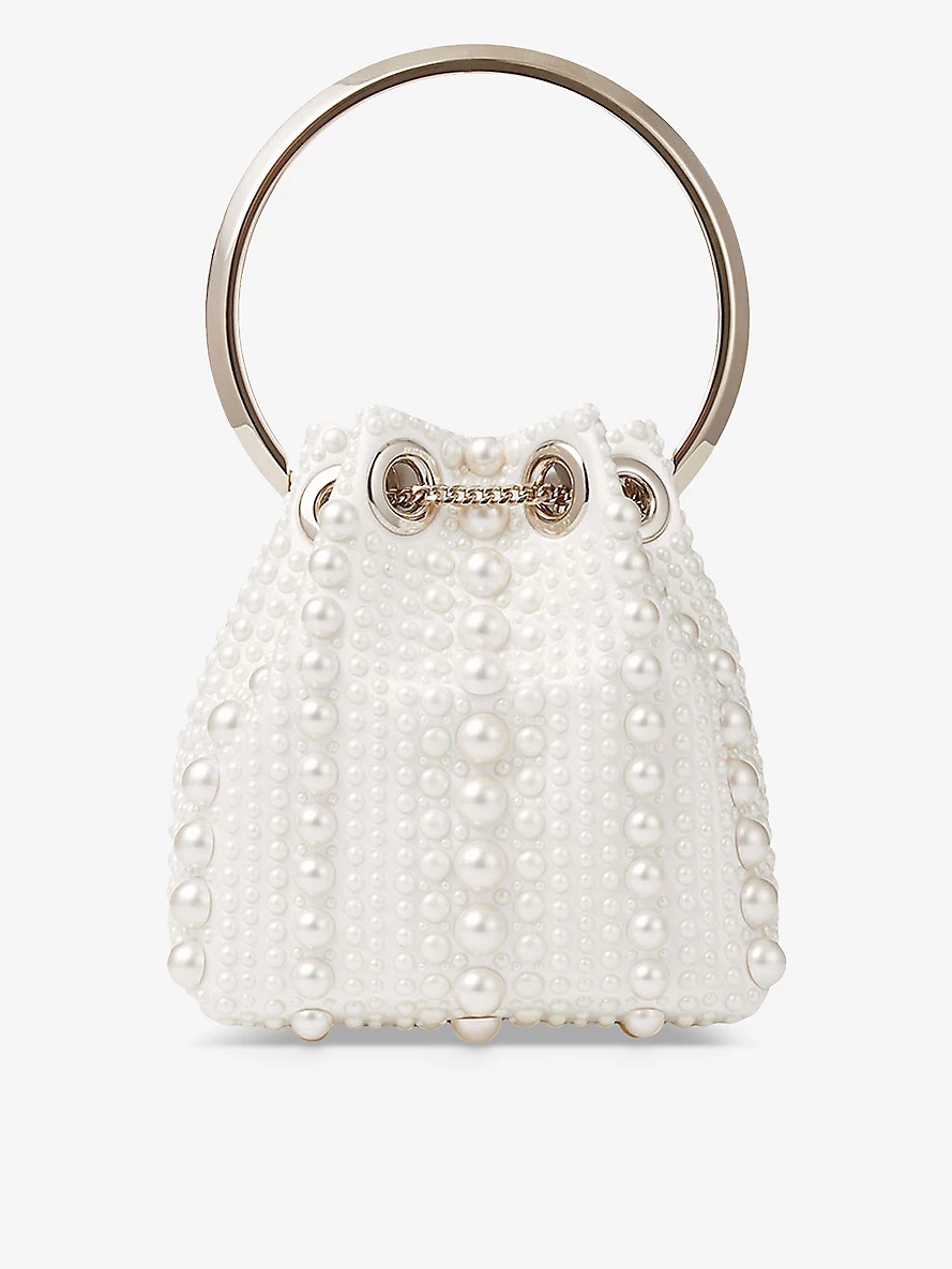 Bon Bon Micro pearl-embellished satin top-handle bag - 3