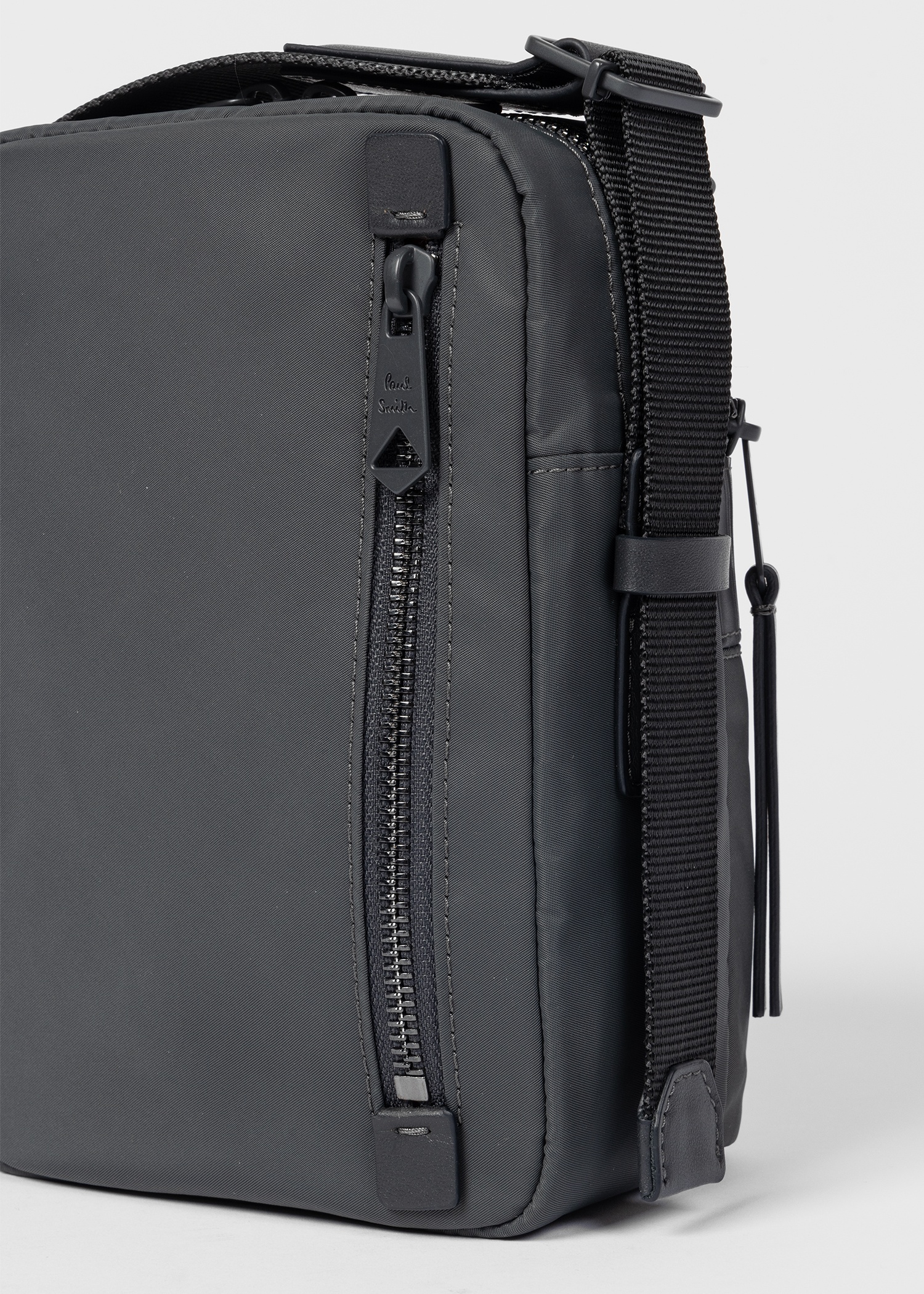 Slate Grey 'Shadow Stripe' Trim Flight Bag - 5