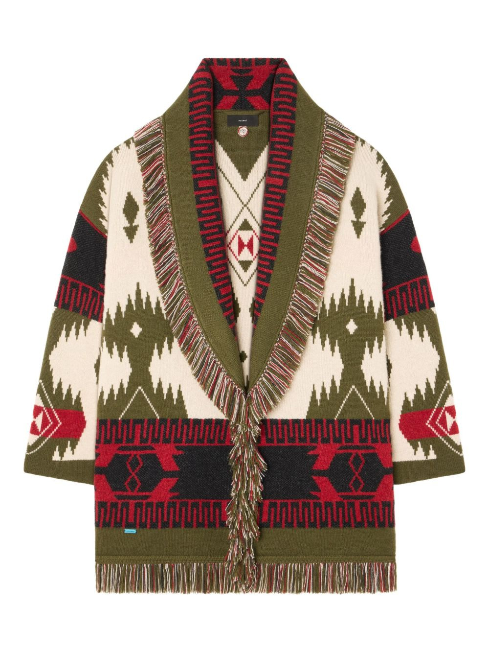 Icon jacquard fringe cardigan - 1