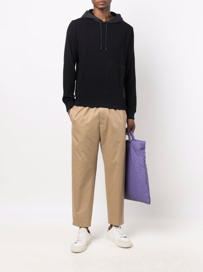 Z Zegna rib-trimmed wool hoodie outlook