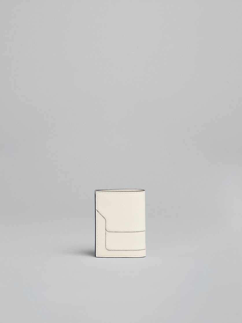 WHITE SAFFIANO LEATHER BI-FOLD WALLET - 3