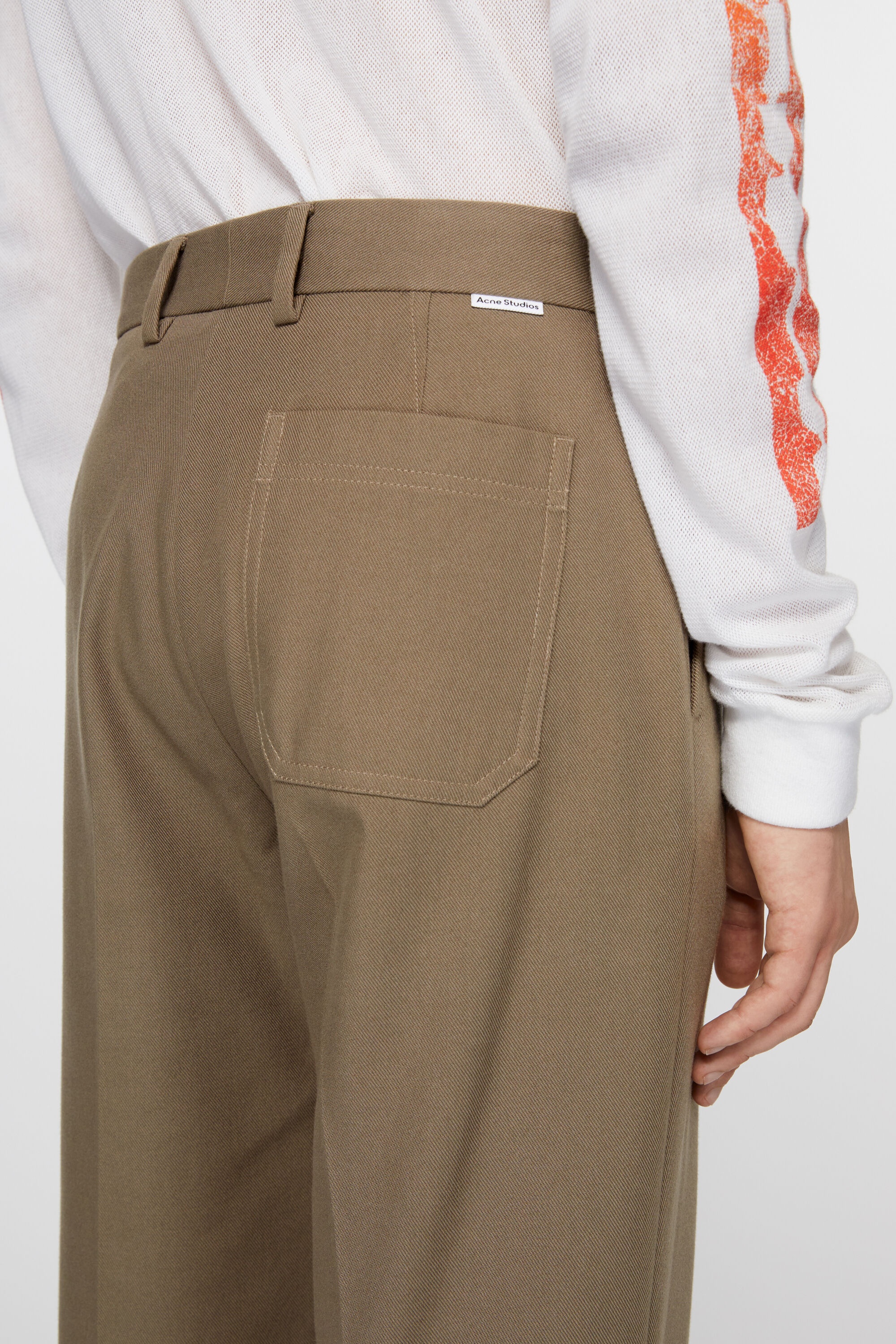 Twill cotton-blend trousers - Hazelnut brown - 5