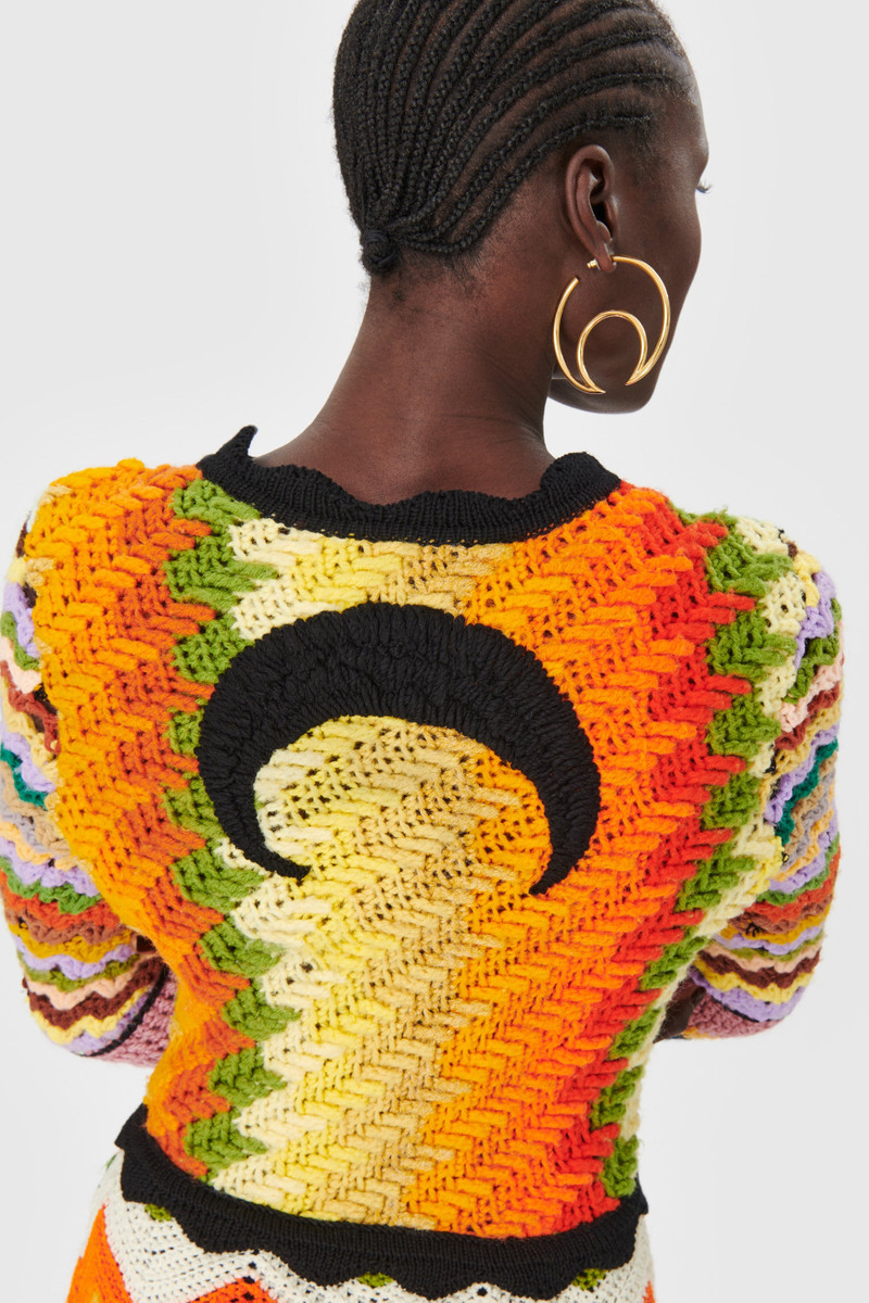 Marine Serre Regenerated Brass Moon Hoops outlook