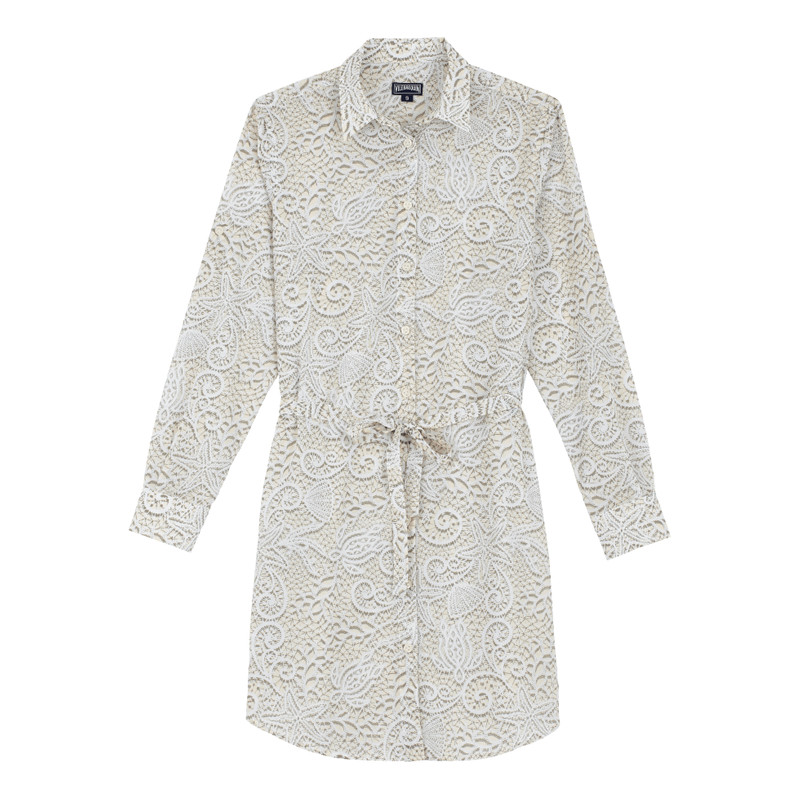 Women Cotton Voile Shirt Dress Dentelles 1