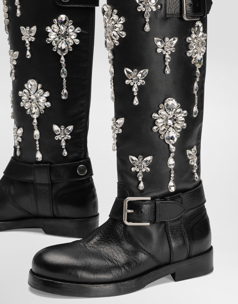 Horse leather boots with crystal embroidery 4