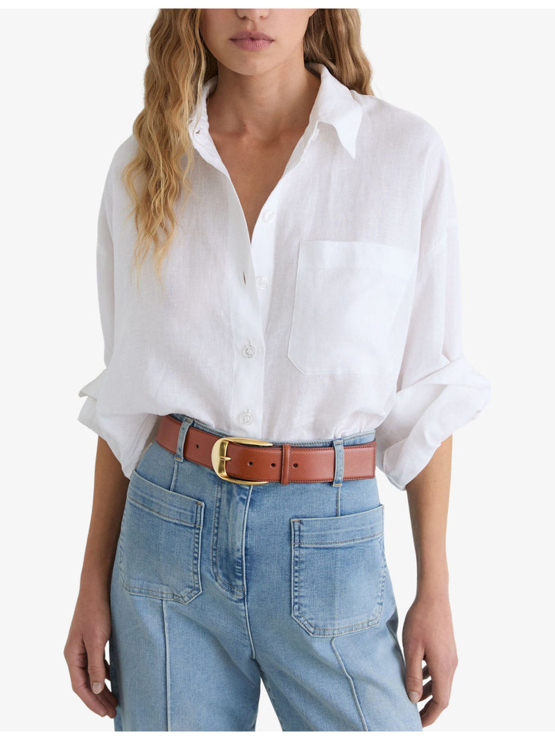 REISS Sammy Leather Belt outlook