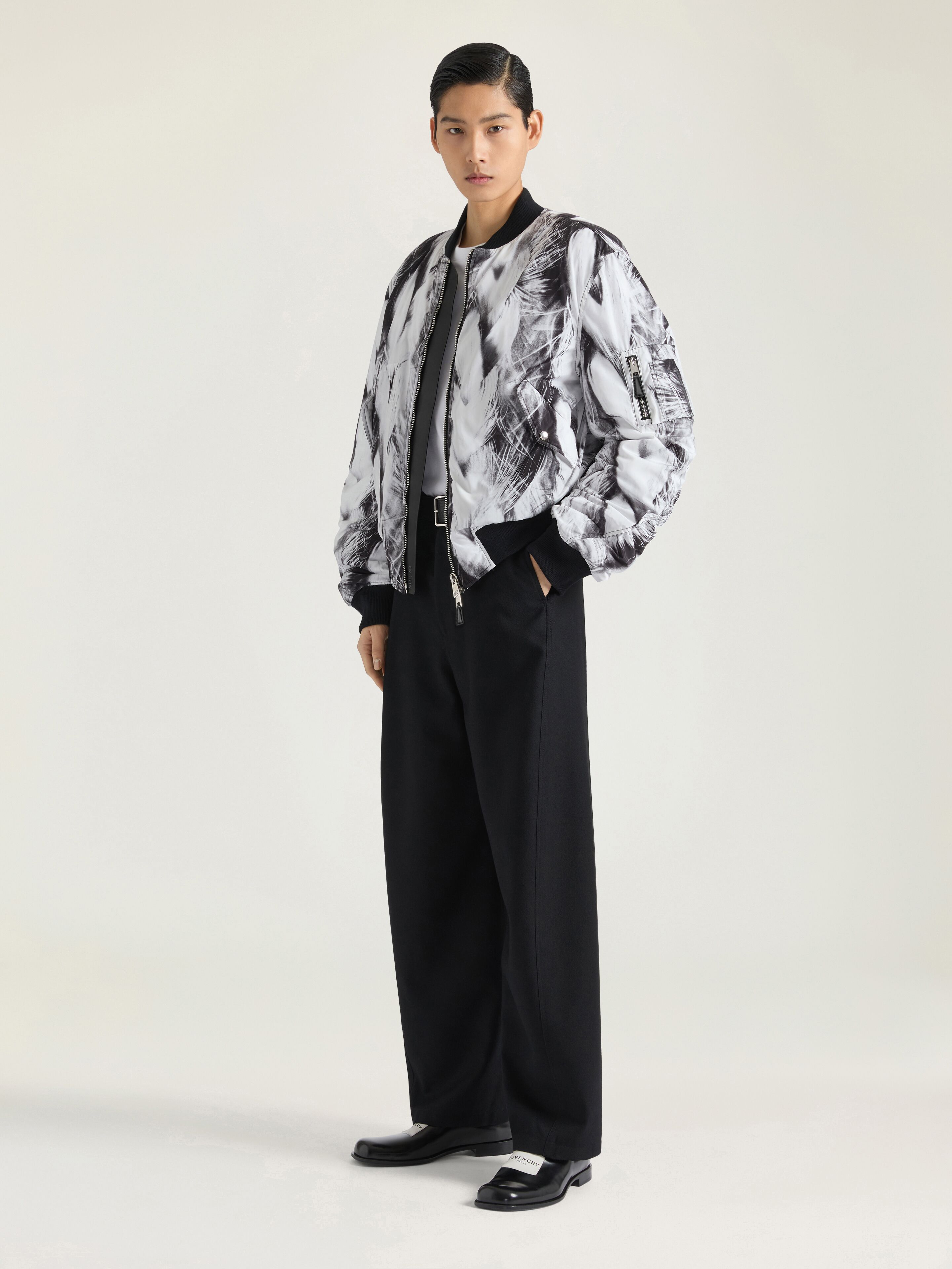 COUTURE SEAM BOMBER IN HAIR PRINT TAFFETA - 2