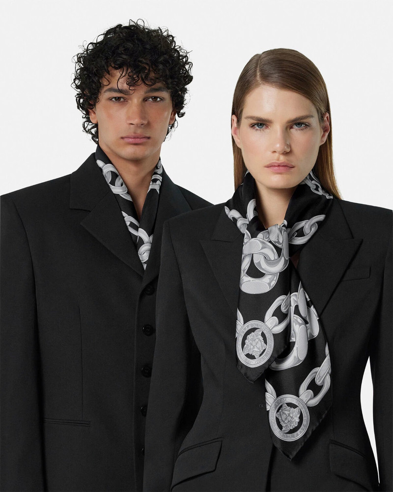 Medusa Chains Large Silk Foulard 34.4" 3