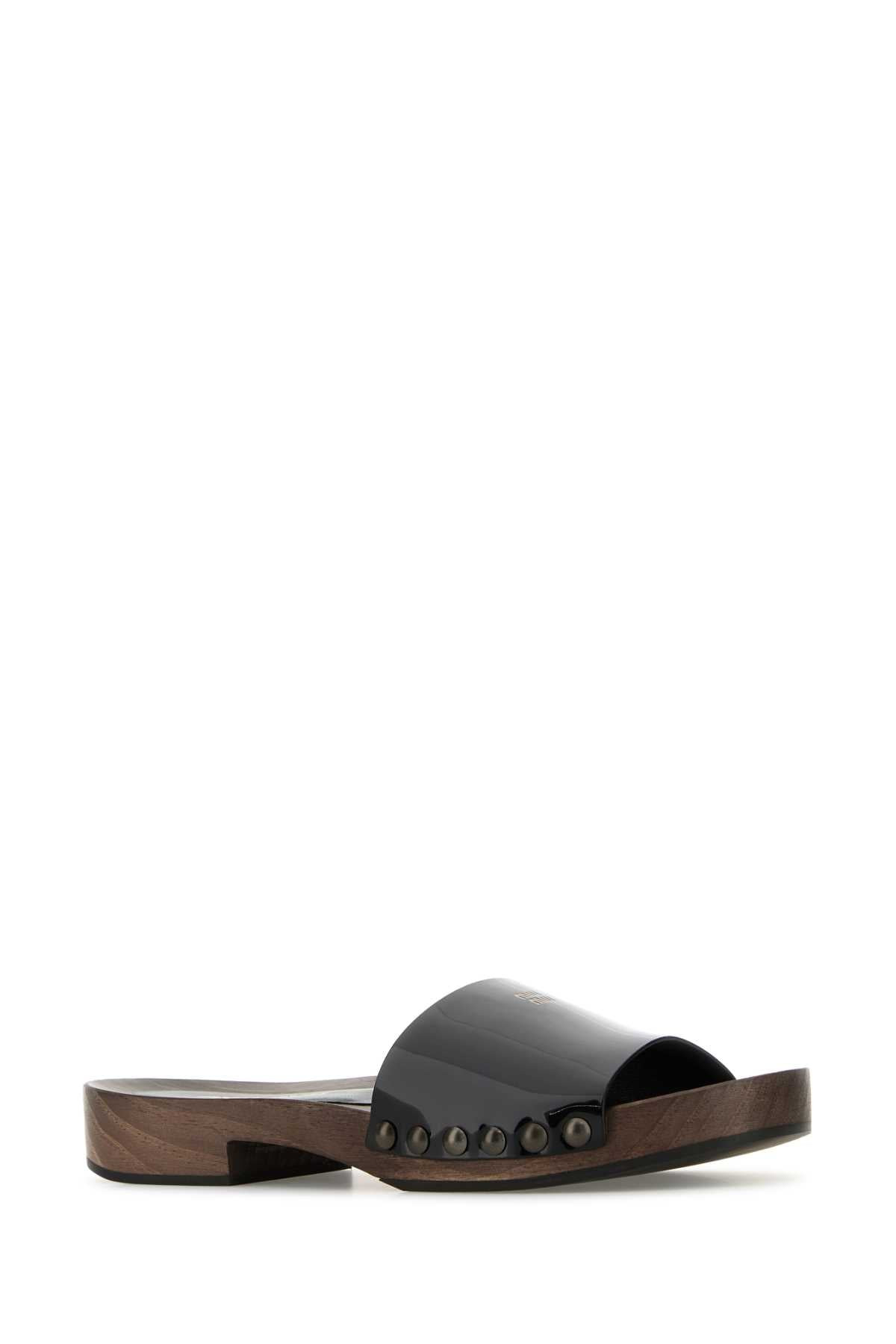 Miu Miu Women Black Leather Clogs - 2