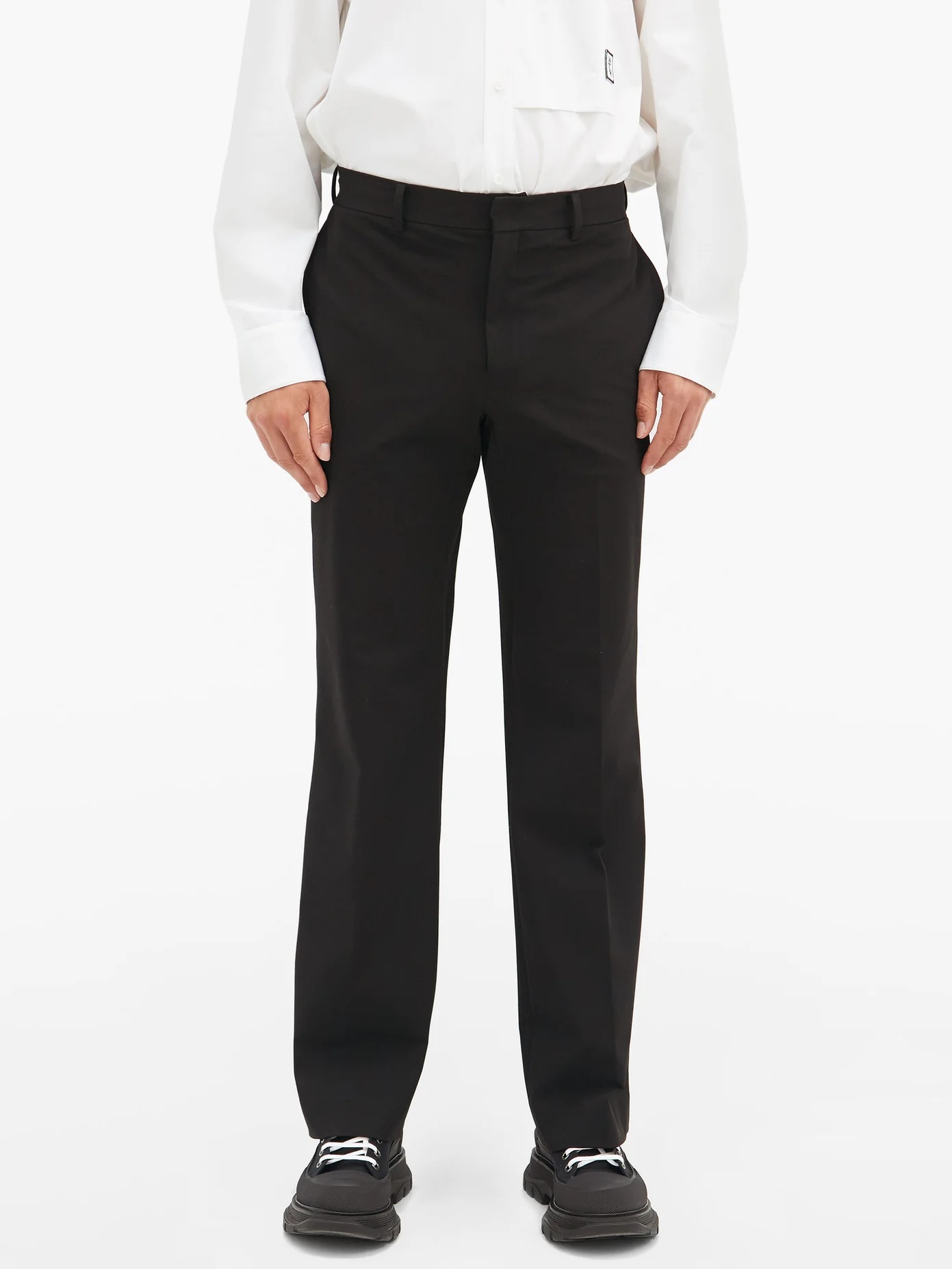 Slim-leg tailored-twill trousers - 5